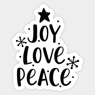 Joy Love Peace Christmas Tree Sticker